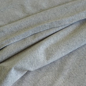Recycled Heathered Gray Jersey Knit Fabric by the Yard, Soft grey lightweight jersey fabric