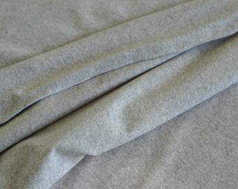 Recycled Heathered Gray Jersey Knit Fabric by the Yard, Soft grey lightweight jersey fabric