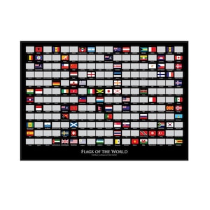 Poster da grattare Bandiere del mondo - A2 Paesaggio nero