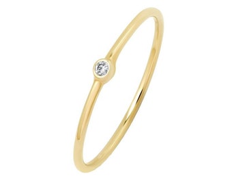 Minimal Band Ring with Diamonds V Shape Silver and Gold Finishing Band Ring