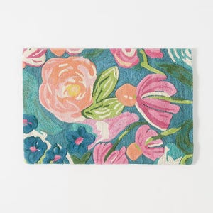 Doormat Rug 2&#39; x 3&#39; Rosy Green White Hand Tufted Woolen Doormat For Indoor/Outdoor Free Delivery USA/UK Other Country May Be Free Delivery