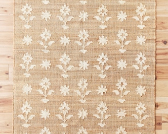 Premium Quality Esme White Hand Woven Jute Anthropologie Authentic Rugs For Living Room, Drawing Room, Dinning Room, Customise Carpet