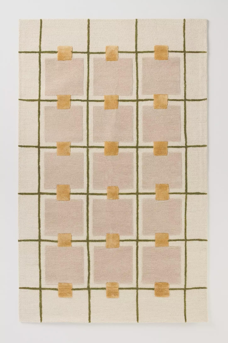 Premium Quality Teran Gold Hand Tufted Authentic Sustainable New Zealand Wool Anthropologie Rug For Living Drawing Dining Room Custom Carpet bild 1