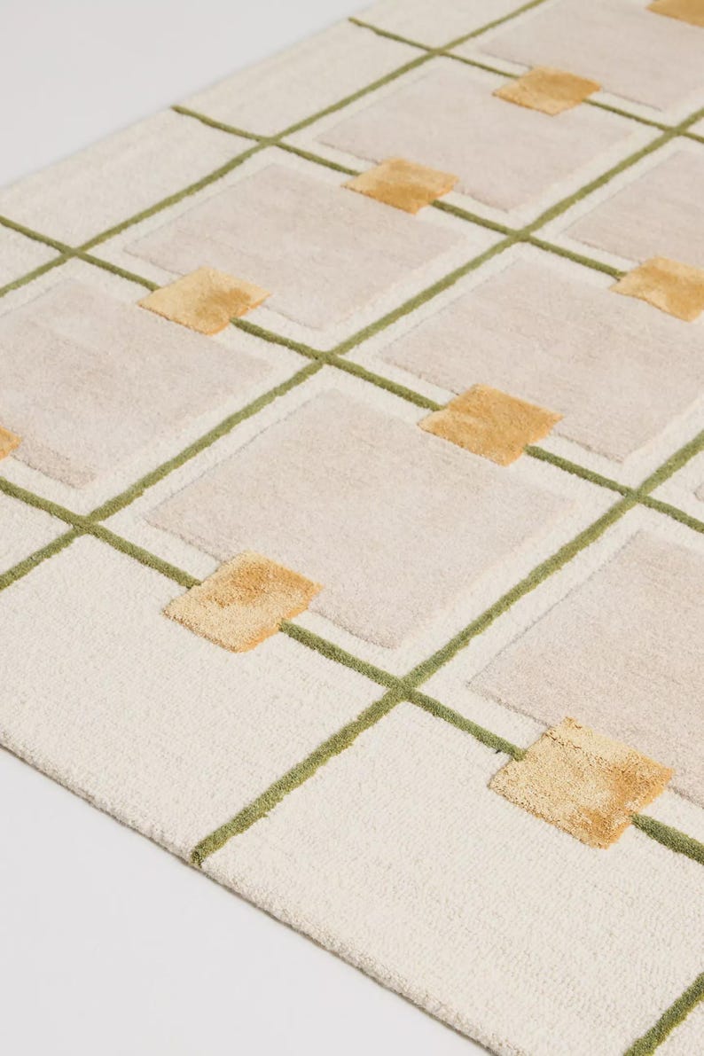 Premium Quality Teran Gold Hand Tufted Authentic Sustainable New Zealand Wool Anthropologie Rug For Living Drawing Dining Room Custom Carpet bild 2