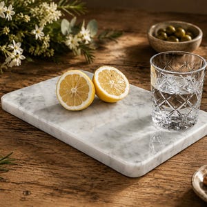 Tagliere di Design in Marmo Bianco di Carrara – Artigianato Italiano