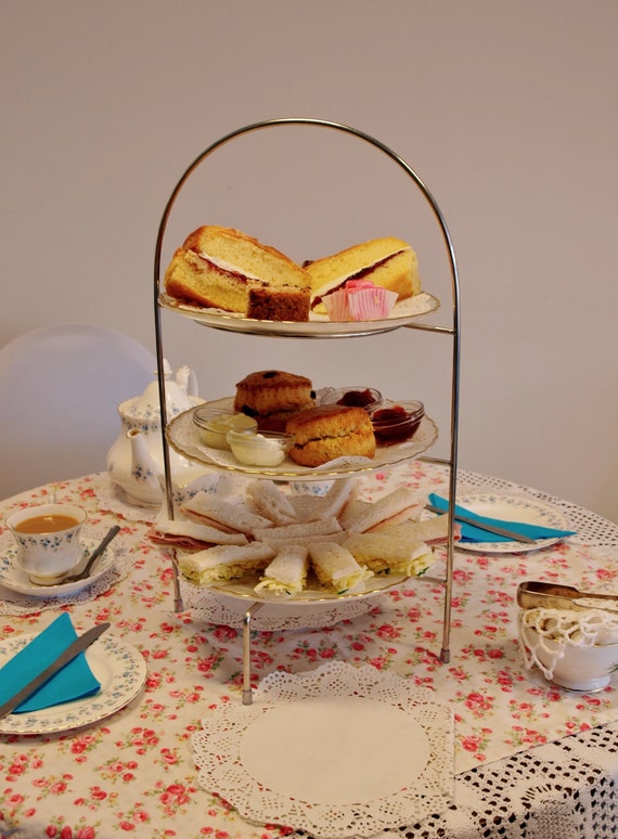 Stainless Steel 3 Tier Afternoon Tea Stand / Cake Stand Medium Etsy UK