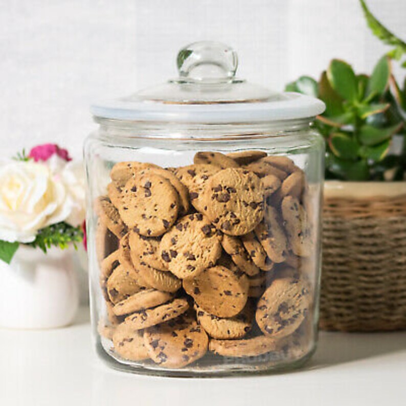 Set of 3 Glass 3.8L Biscotti Storage Jars for Biscuits Etsy UK