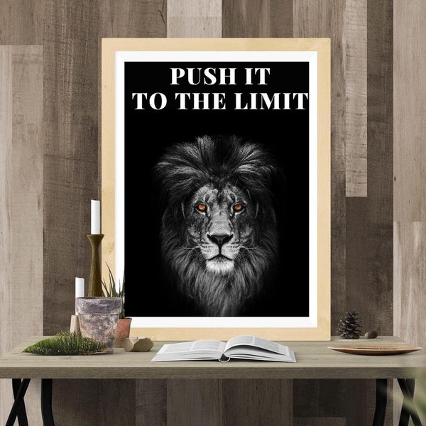 Success Quote, Printable Motivational Lion Mindset Wall Art For Home and Office Decor.