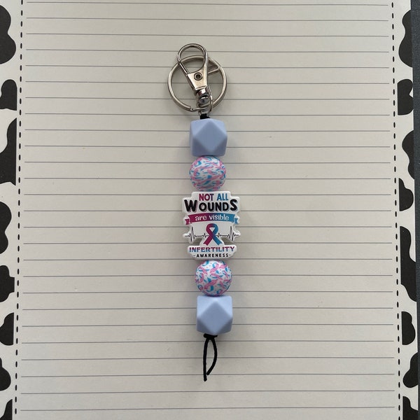 Infertility Awareness Beaded Keychain!!