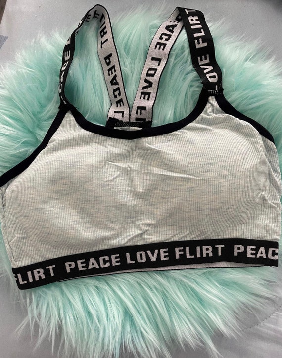 New Bralette Flirt Peace Love Bra