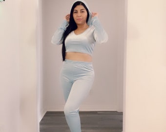 Blue Velvet Legging Set!!