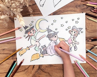 Witch Flight coloring page