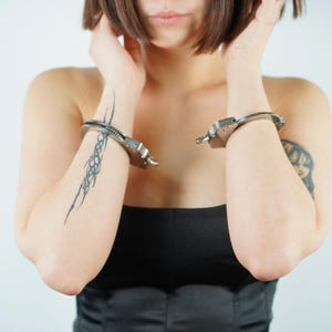 Stainless Steel Police Handcuffs Without Chain