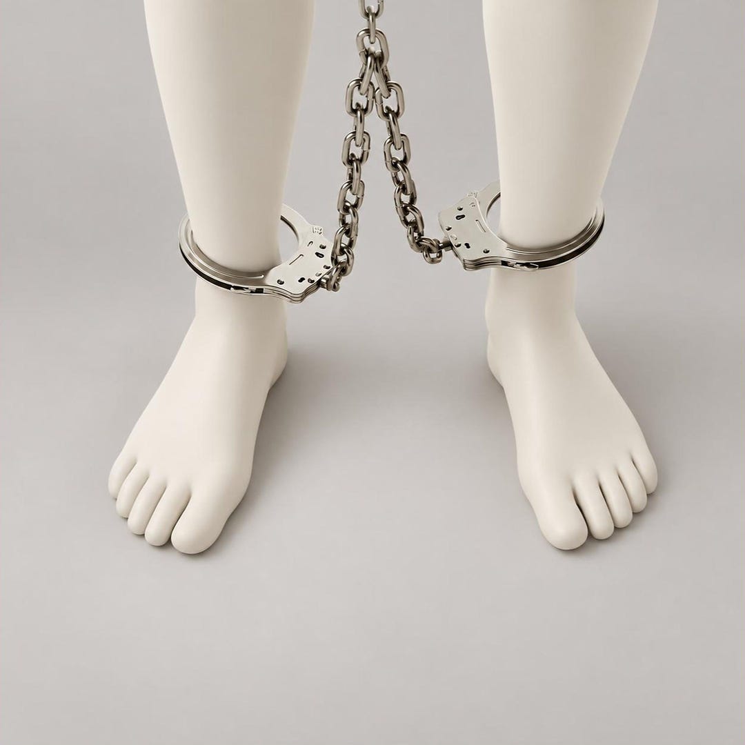 BDSM警察用拘束具セット：手錠と足枷、連結チェーン付き、長さ60cm、重
