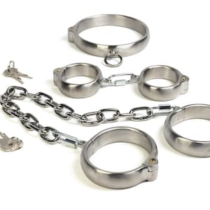 Solid stainless steel shackles with key lock and chain
