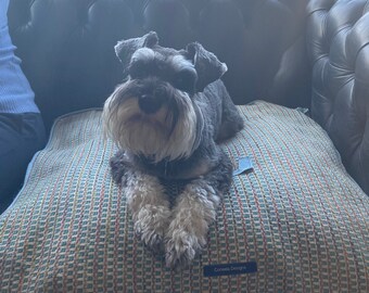 Coussin pour chien personnalisé fait maison en carré standard et grand avec fermeture à glissière. Comprend un coussin et des frais de port gratuits