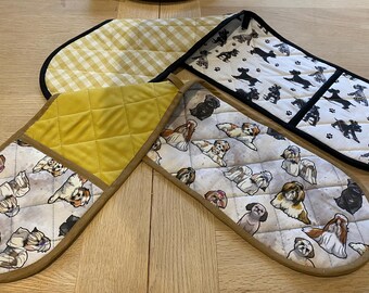 Gants de four à imprimé schnauzer ou shih tzu - FRAIS DE PORT GRATUITS