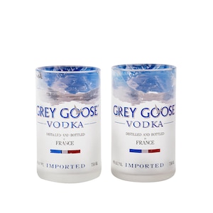 Upcycled Grey Goose Vodka Bottle Cocktail Glass – Handmade Recycled Barware (300ml)