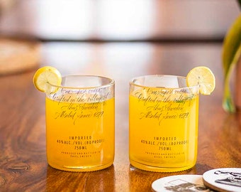 Upcycled Absolut Vodka Glass Tumbler – Handmade Recycled Cocktail Drinkware