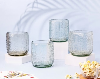 Upcycled Old Monk Rum Glasses Set of 4 or 6 – Handmade Recycled Bottle Glasses, Vintage Cocktail Glass, Eco Friendly Barware Gift