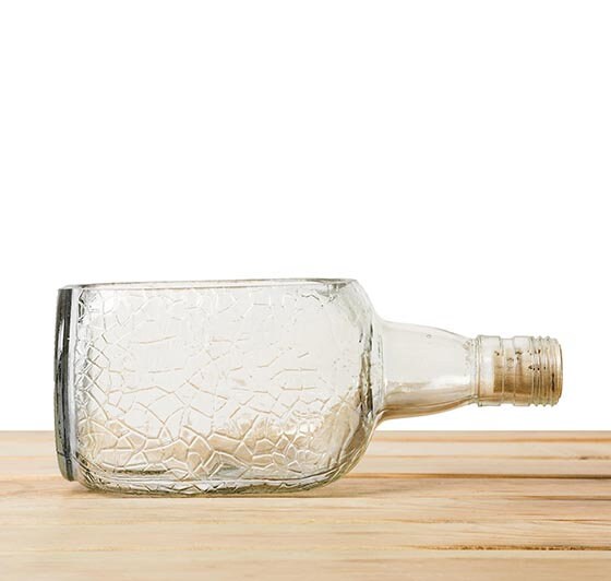 Small Planter From Upcycled Rum Bottle Clear Glass Herb Etsy