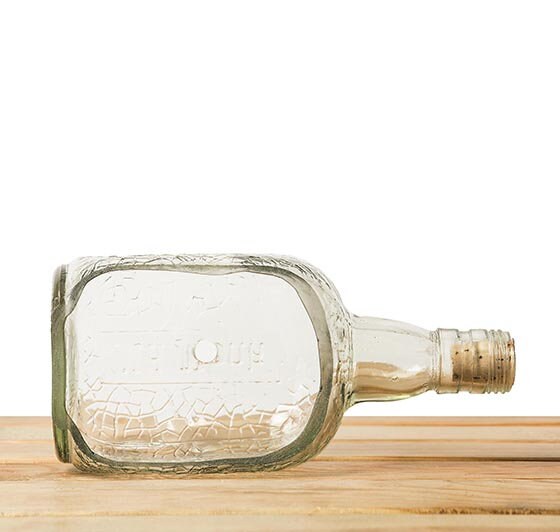 Small Planter From Upcycled Rum Bottle Clear Glass Herb Etsy