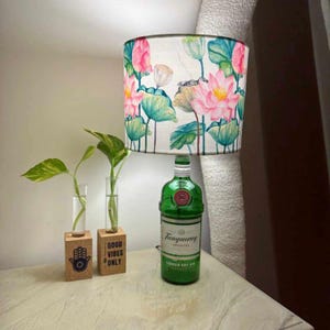 Upcycled Gin Tanqueray Bottle Lamp | Quirky Gin Lover's Gift | Christmas Gift | Unique Bar Lighting | Gin Bottle lamp | Table Lamp