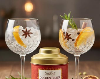 Golden Ember Gin Infusion Bags | Botanical Cocktail Infusion for Gin, Vodka And Spirits | Fruits & Spice Drink Infuser Set 10 Bags