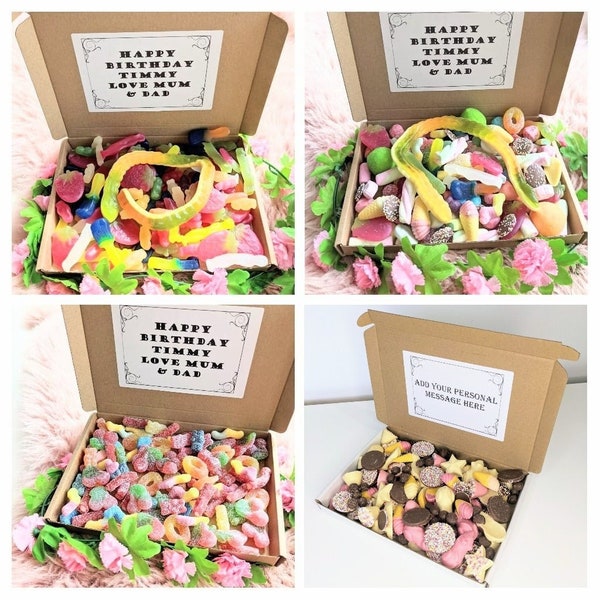 HALAL Eid Mubarak Ramadan Mubarak Sweets Pick n Mix Hamper Box Special Occassion Gift Various Weights Jelly Fizzy Chocolate Free Message