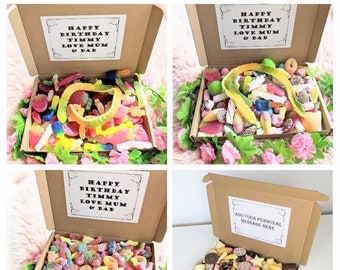 HALAL Eid Mubarak Ramadan Mubarak Dolci Pick n Mix Cesto Scatola Regalo per occasioni speciali Vari pesi Gelatina Frizzanti Cioccolato Messaggio gratuito