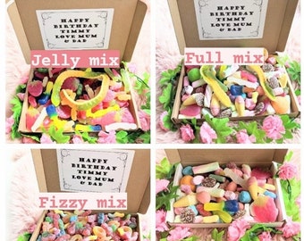 Sweets Pick and Mix Hamper Box School Leavers Teachers Exams Students Gift Party Get Well Various Weights Jelly Fizzy Chocolate FREE MESSAGE