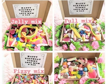 KOSHER Sweets Pick n Mix Get Well Birthday Hamper Box Birthday Special Occassion Gift Various Weights Jelly Fizzy Chocolate Free Message