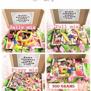 Sweets Pick and Mix Hamper Box School Leavers Teachers Exams Students Gift Party Get Well Various Weights Jelly Fizzy Chocolate FREE MESSAGE