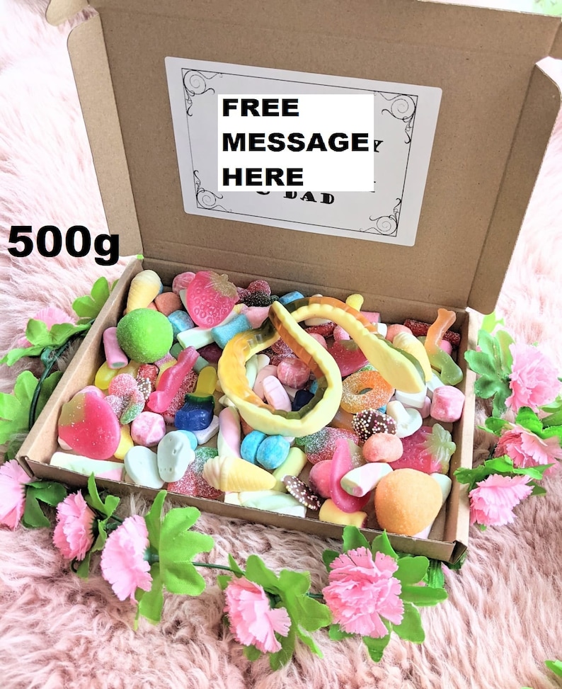 Sweets Pick and Mix Hamper Box Birthday Special Occassion Christmas Gift Party Get Well Various Weights Jelly Fizzy Chocolate FREE MESSAGE image 9