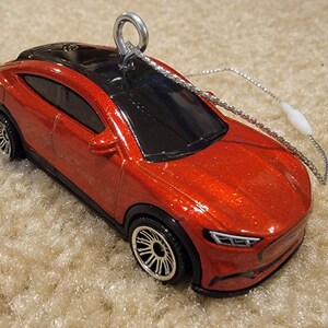 Custom Hotwheels 2021 Ford Mustang Mach E Christmas ornament