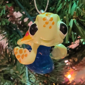 Custom Finding Nemo&#39;s Squirt the Turtle Christmas ornament