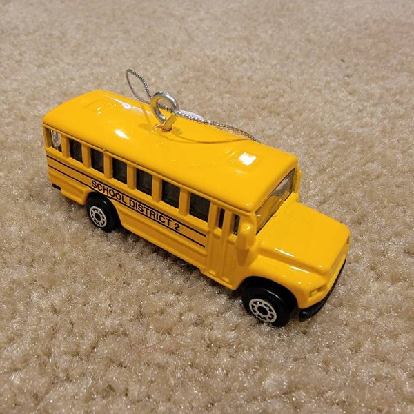 Custom Hotwheels School Bus Christmas ornament