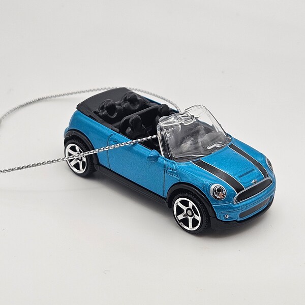 Custom Hotwheels 2010 Mini Cooper S Cabrio Christmas ornament