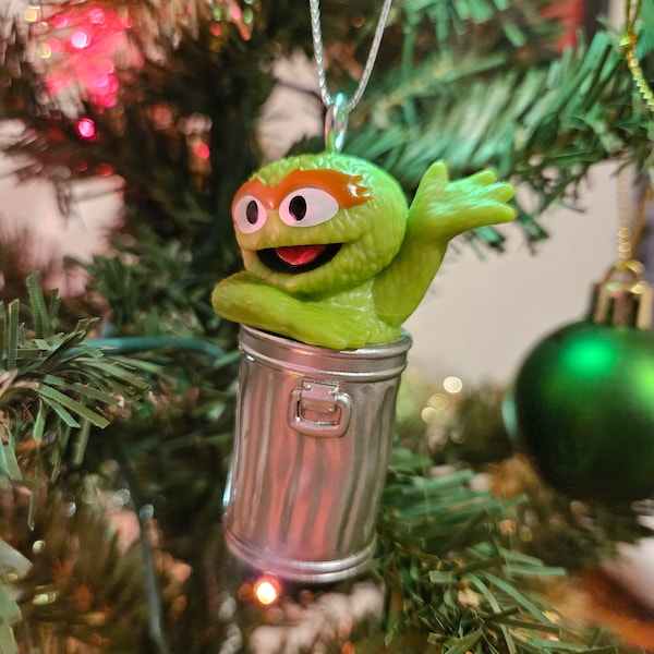 Custom Sesame Street Oscar the Grouch Christmas ornament