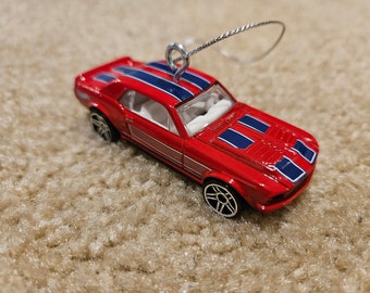 Custom Hotwheels 1967 Ford Mustang GT Christmas ornament
