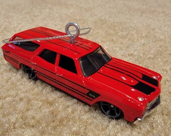 Custom Hotwheels 1970 Chevy Chevelle SS Wagon Christmas Ornament