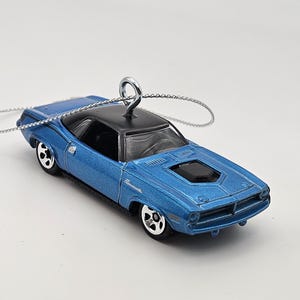 Custom Hotwheels 1970 Plymouth Barracuda Christmas ornament