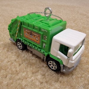 Custom Hotwheels Garbage Recycling Truck Christmas ornament