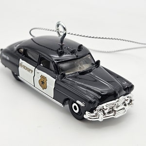 Custom Matchbox 1951 Hudson Hornet Police Car Christmas ornament