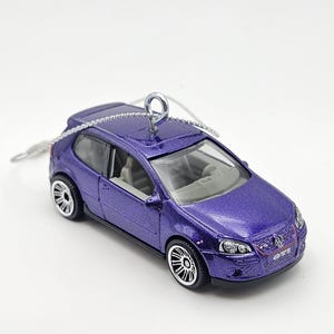 Custom Matchbox Volkswagen Golf V GTI VR6 Christmas ornament in Purple