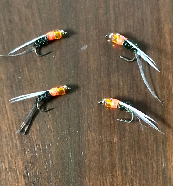 Nymph Pattern Size10 Pack of 2 One Orange and One Red Wrap Collar. 