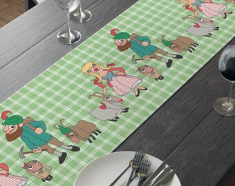 Sound of Music Table Runner | Lonely Goatherd Scene, Gingham Kitchen Decor