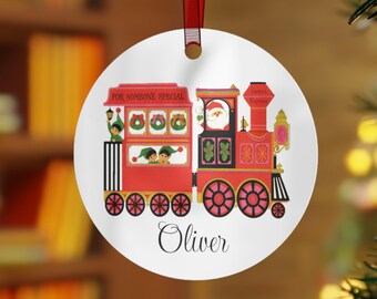 Personalized Metal Ornaments - Custom Christmas Decor, Holiday Gift, Family Keepsake, Tree Decoration, Unique Ornament, Santa Train Ornament