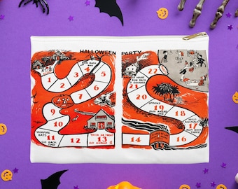 Accessory Pouch Travel Bag Halloween Party Board Game Retro Vintage Print Polyester Accessory Pouch Bag Travel Essentials Gift For Her Him