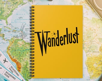 Travel Journal Wanderlust Spiral Journal Notebook Ruled Line Gift For Friend Yellow Accessory